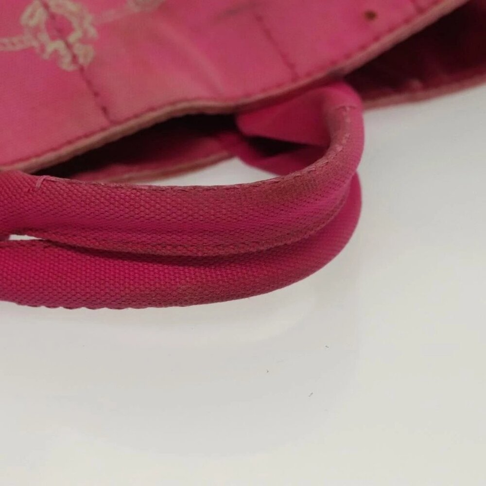PRADA Canapa PM Hand Bag Canvas Pink Gold Auth bs28699 - Picture 8 of 16